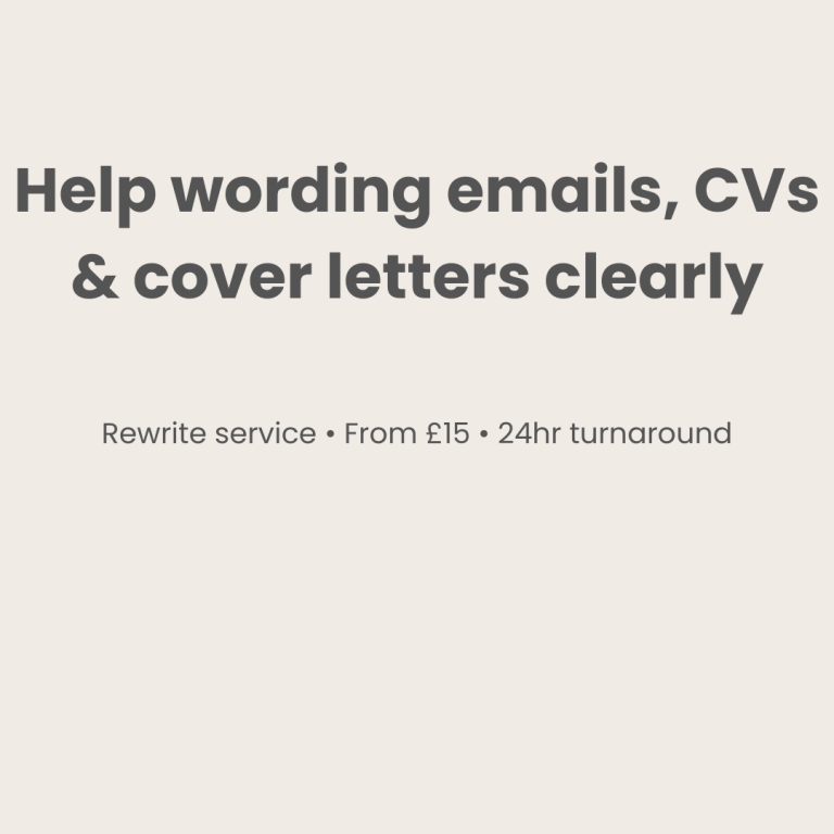 Help wording emails, CVs & cover letters clearly – rewrite service