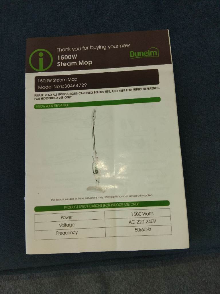 Dunelm 1500W Steam Mop 