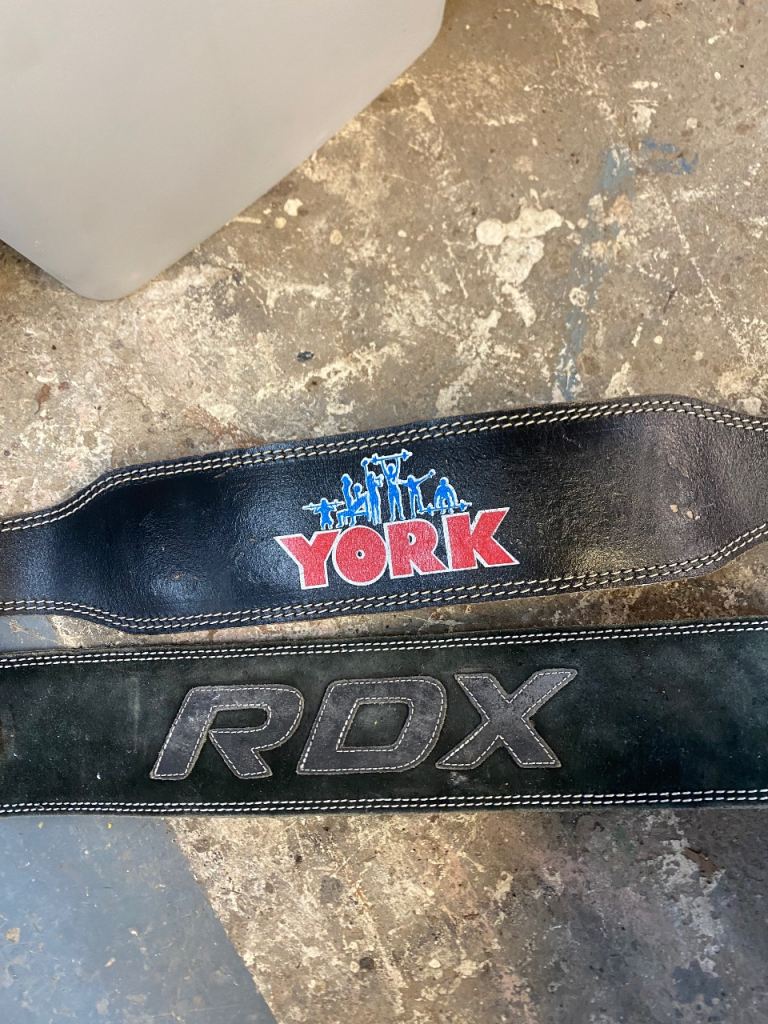 York & RDX Weightlifting Belts - Black Leather, Good Condition