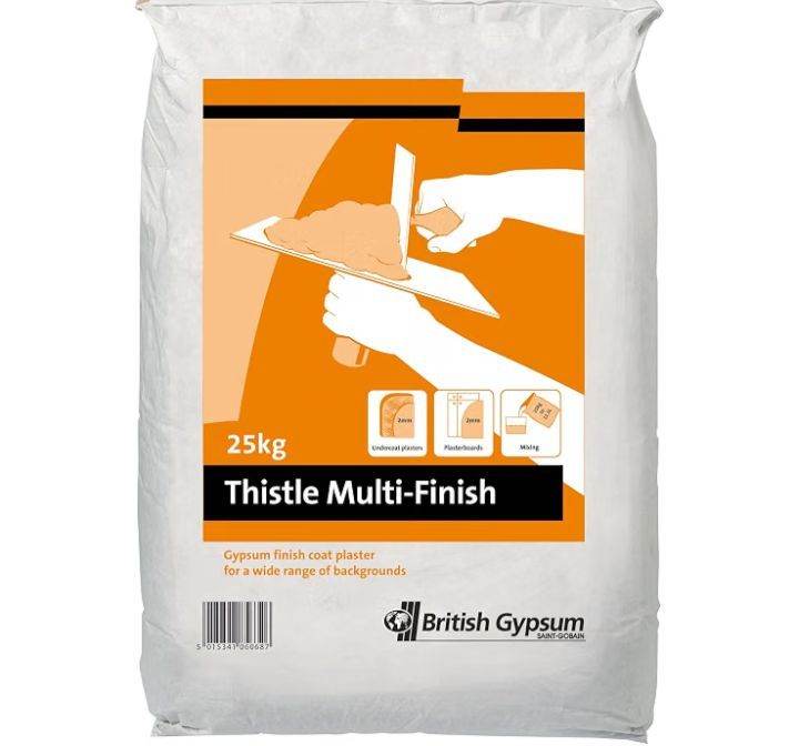 British Gypsum Thistle Multi-Finish Plaster 25kg Bag – NEW