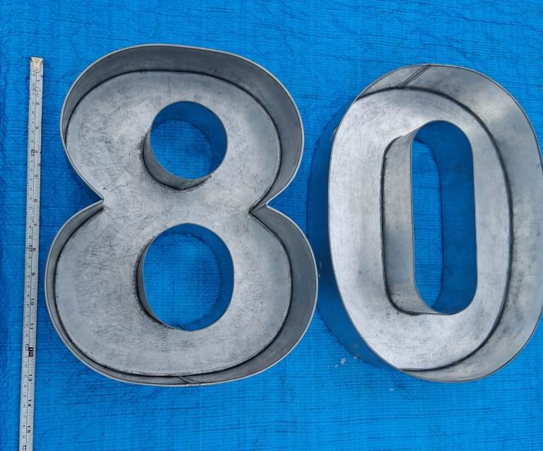 Large Metal Number Cake Tins - '80' for 80th Birthday