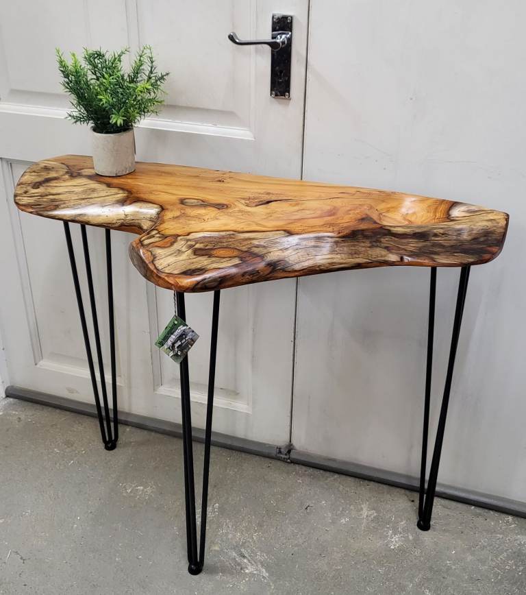 Handmade Yew wood console/ hallway table 