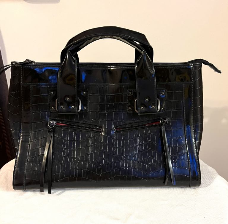 C.C Faux Leather Croc Tote Handbag