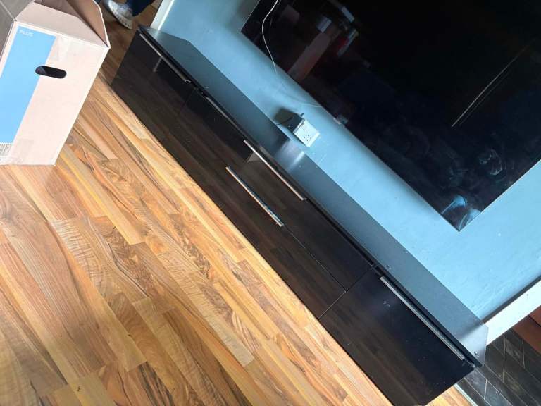 Modern Dark Wood TV Unit / Sideboard – Good Condition
