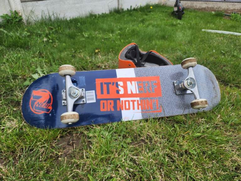 Nerf skateboard and helmet 