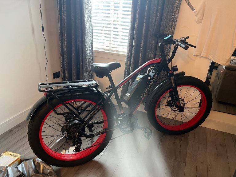 Cyrusher Electric Fat Tyre Bike - Black/Red, Good Condition