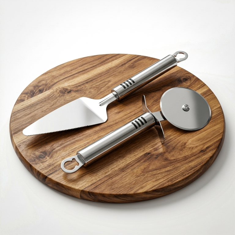Pizza Cutter & Cake Server Set – Stainless Steel, As New