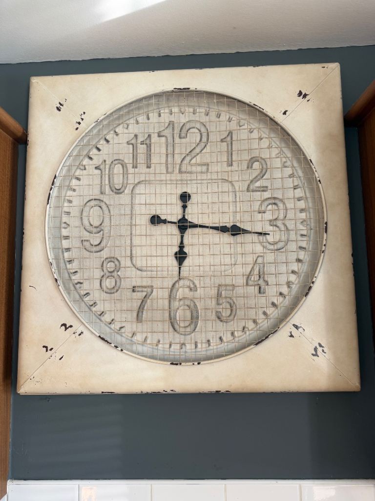 Large rustic industrial style wall clock