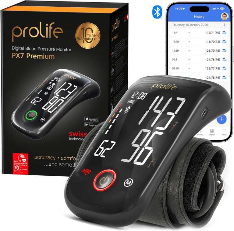 prolife PX7 Premium Blood-Pressure Monitor - AFIB Detection, Clinically Validated, New/Boxed/Sealed