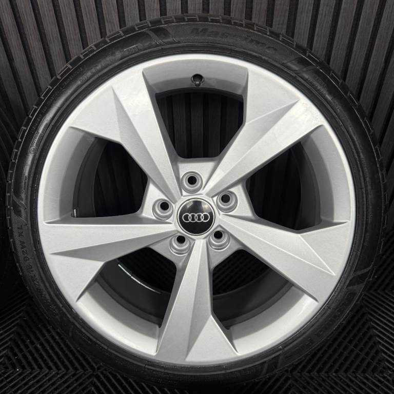 18'' GENUINE AUDI A3 S LINE SILVER 5 SPOKE ALLOY WHEELS ALLOYS TYRES S3 GOLF CADDY