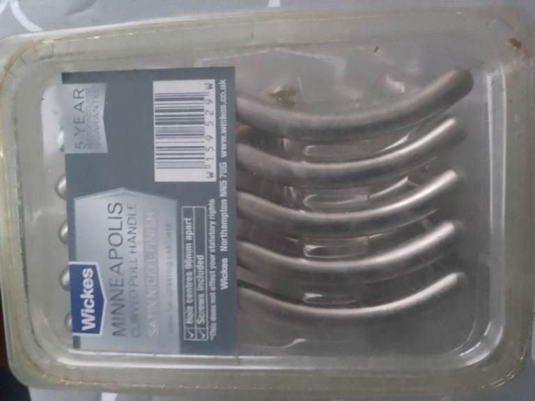 Cupboard/door handles Wickes! X 10 satin nickel finish unused 