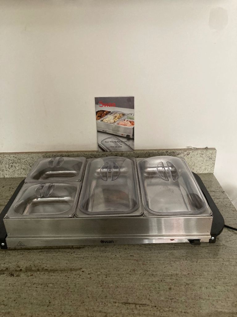 Swan Four Tray Buffet Server – Stainless Steel, As Good As New