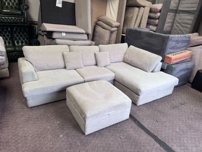 Next beige corner sofa and storage footstool Delivery available