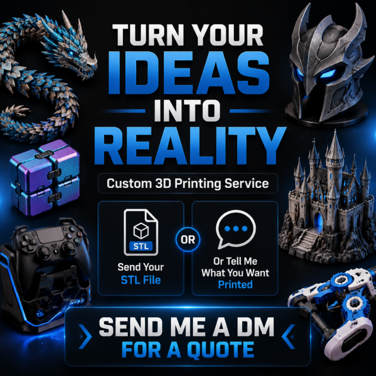Custom 3D print service - send your file ,image or link to online model 