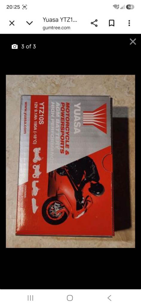 YUASA MOTORCYCLE& POWERSPORTS AGM BATTERY HIGH PERFORMANCE YTZ10S 12V 9.1Ah 13l 100A (-10°C)