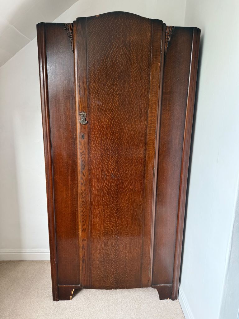 image for Vintage Wooden Wardrobe with decorative detail