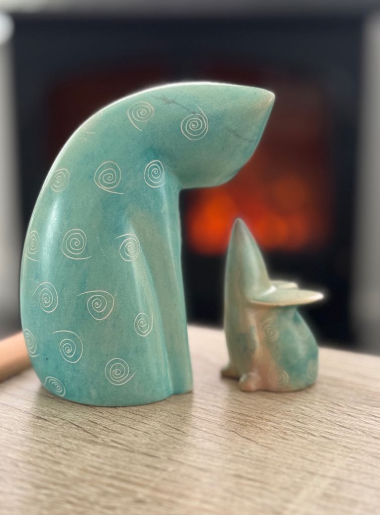 Traidcraft  Soapstone Cat and Mouse pair (collection only) 