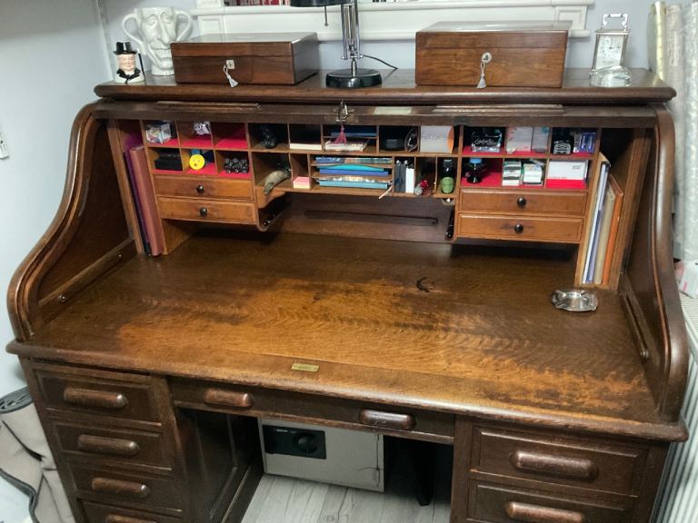 Stunning large antique Tambour desk 