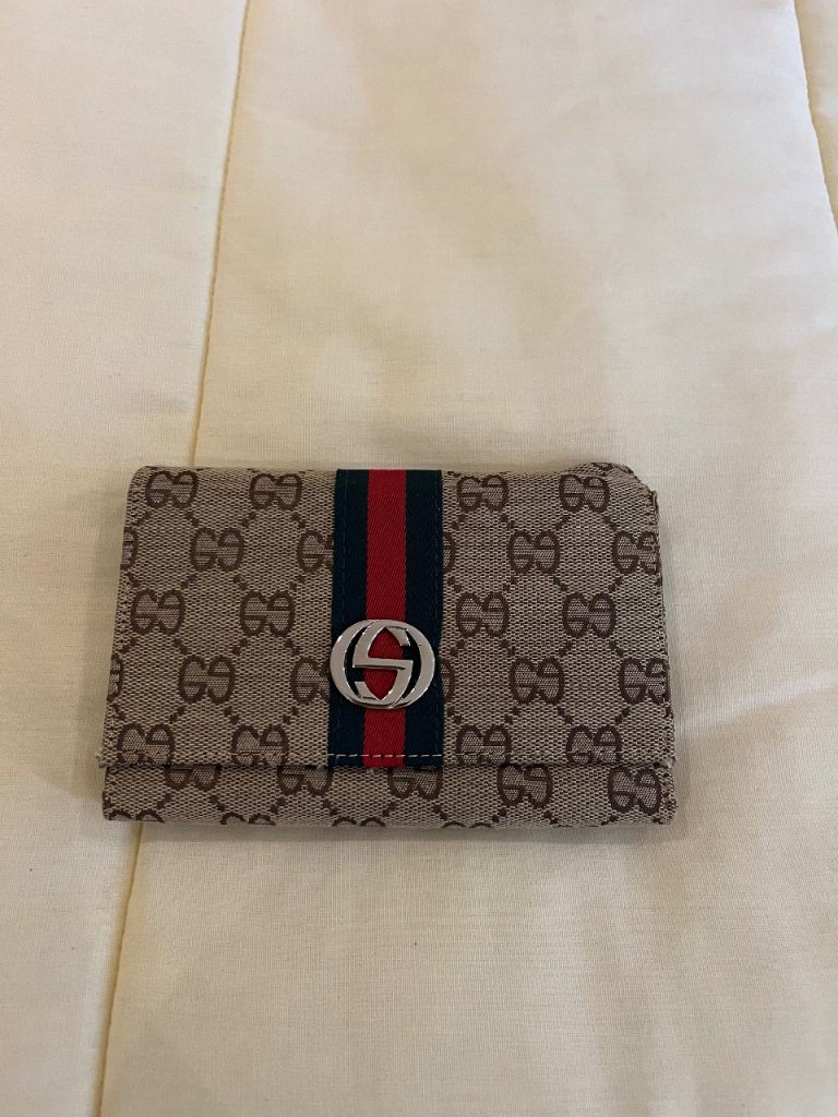 Wallet - Beige with Red and Blue Stripe