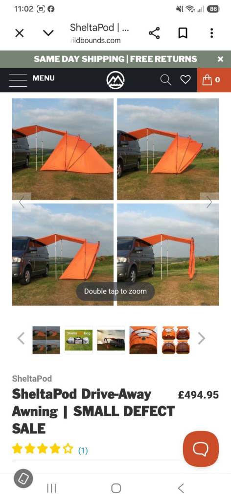 SheltaPod Drive-Away Awning - Orange, Good Condition