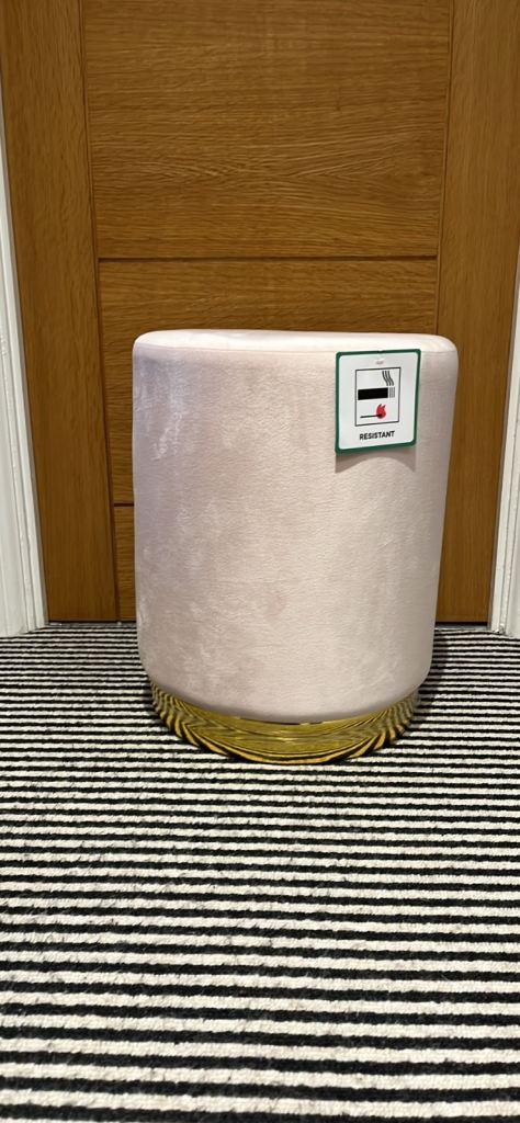 Brand New in Box Pale Pink Velour Dressing Table Stool 