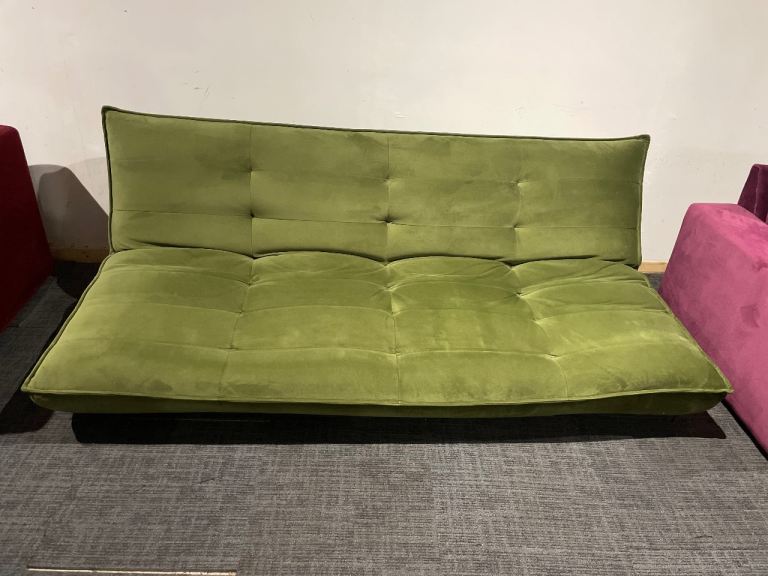 Suede Lime Green Sofabed (Delivery available)