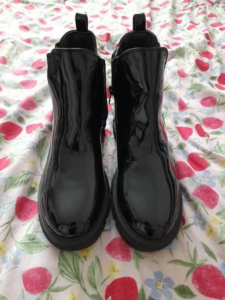 Brand New Black Patent Boots Size 3