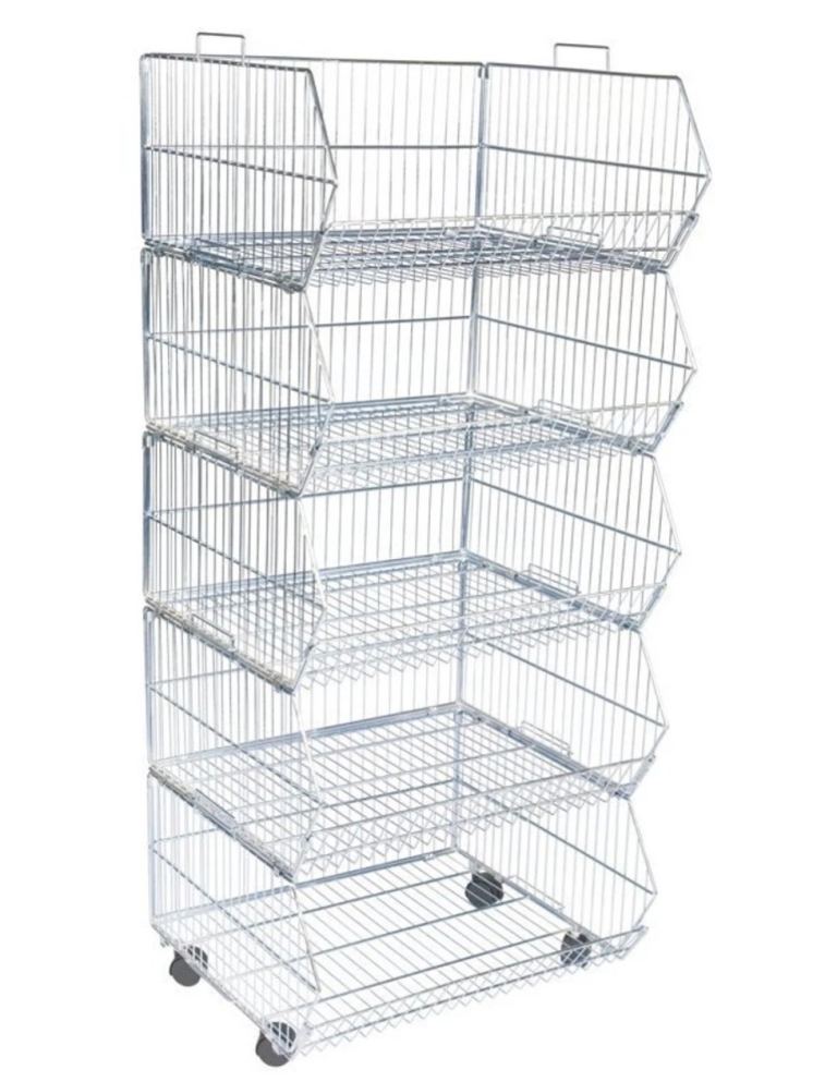20 Metal Stacking Storage Baskets without Welles 