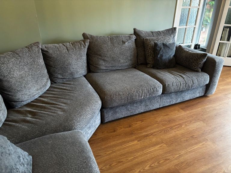 Large Grey Corner Sofa – Good Condition
