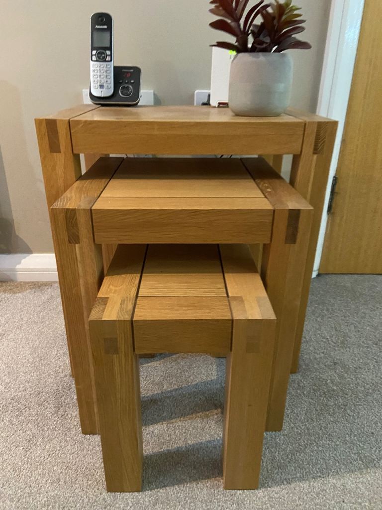 Oak Nest of Tables – Good Condition