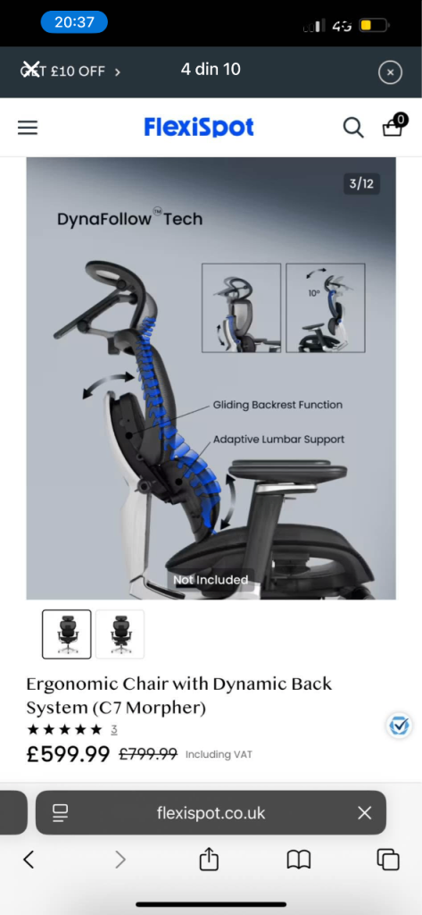 Ergonomic Chair with Dynamic Back System (C7 Morpher)