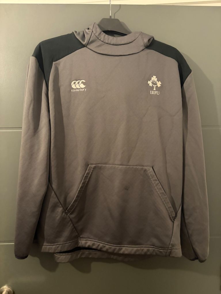Canterbury Ireland IRFU Hoodie XL Grey Black Rugby Training Top