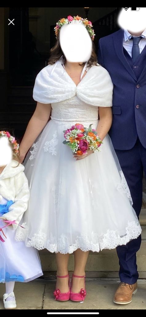 image for WEDDING DRESS. TEA DRESS STYLE size 12