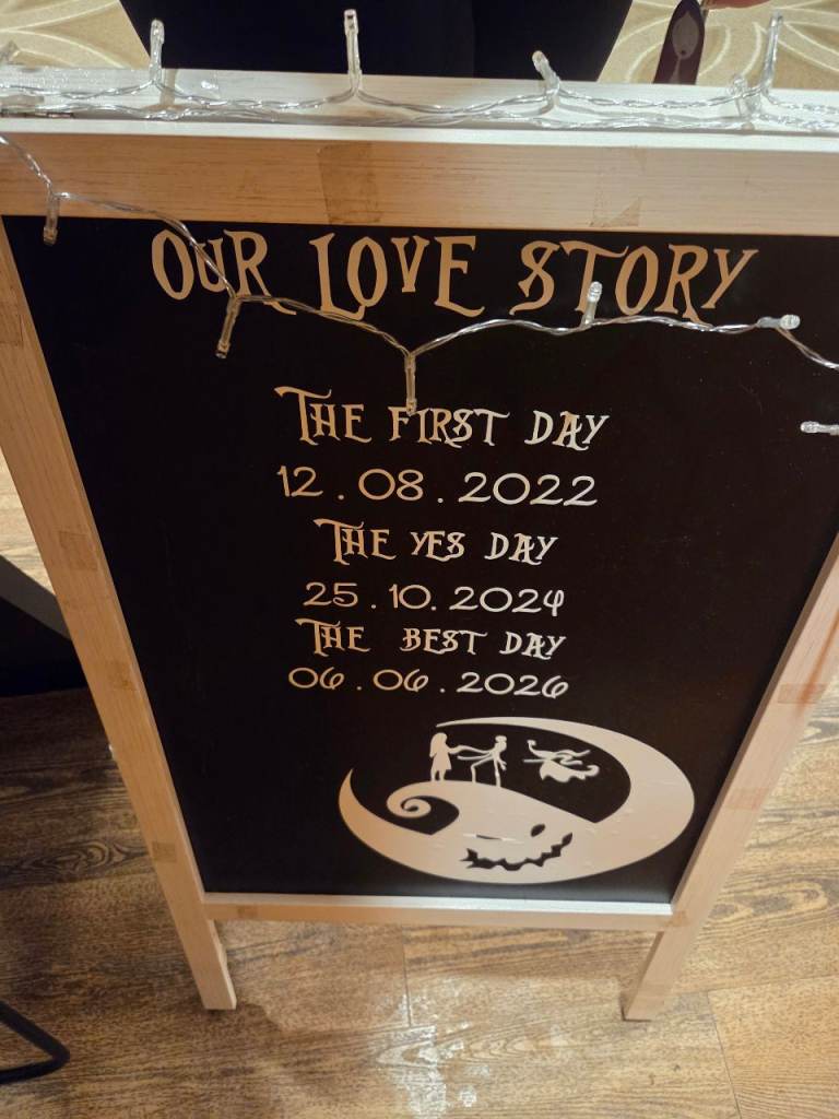 Wedding menu board sign