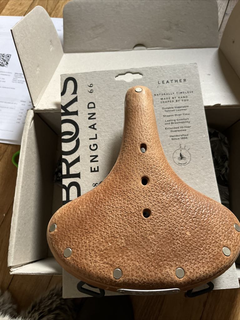  Brooks B67 shortened soft tan saddle 