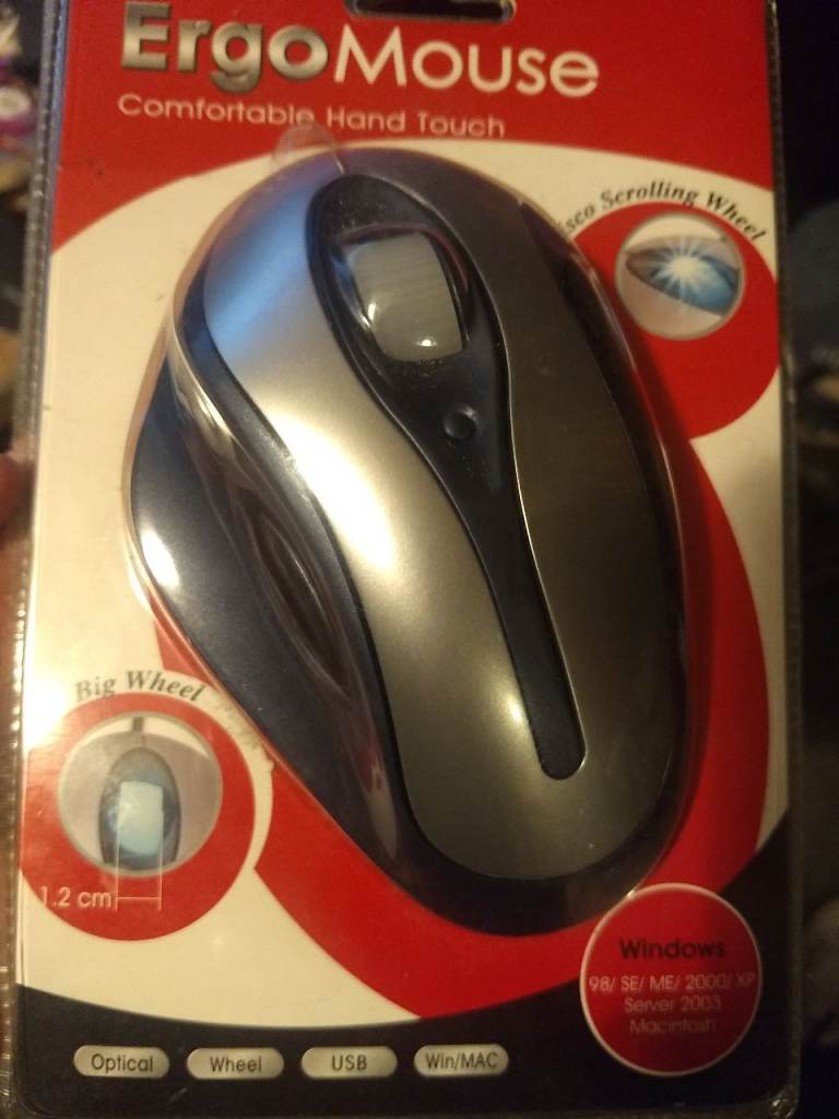 Ergomouse USB large mouse for PC. NEW sealed. wired usb connection