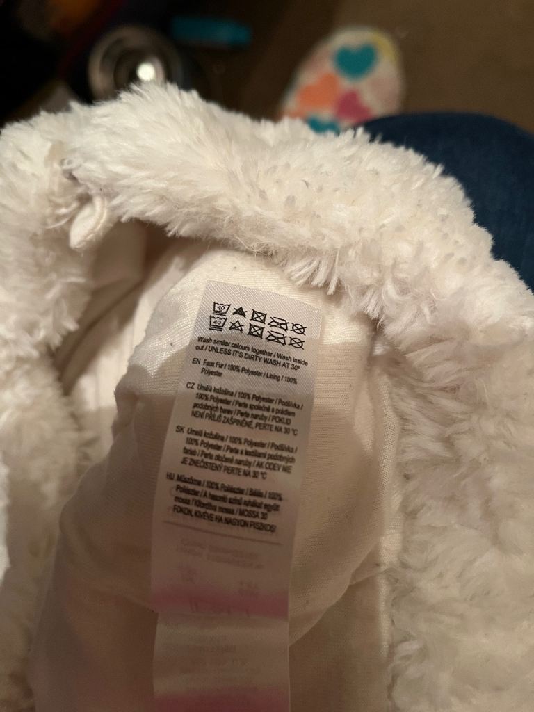 F&F Girls Faux Fur Hoody (4-5yrs)