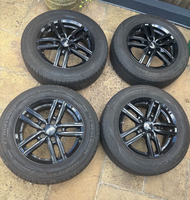 ATS 15" Alloy Wheels 5x112 6J ET43 with 195/65 R15 Tyres - Set of 4 Gloss Black