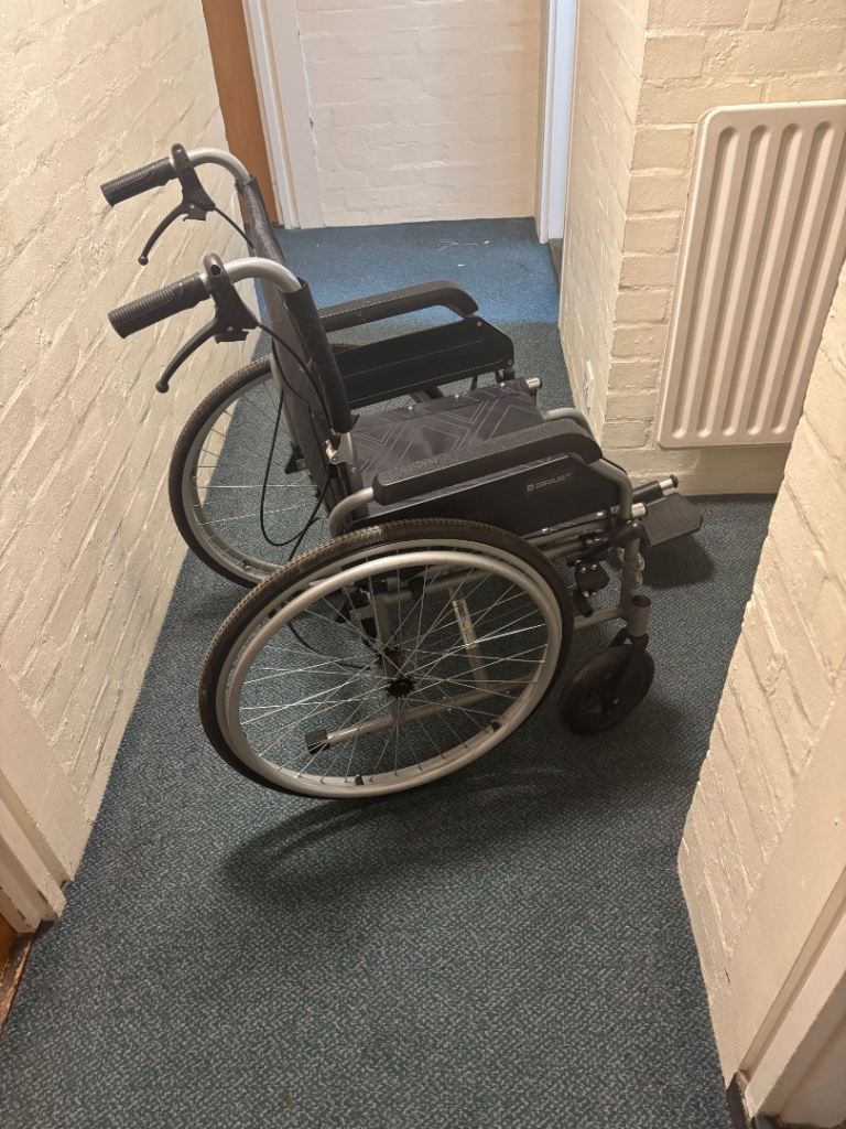 Lightweight Manual Wheelchair – Black, Good Condition