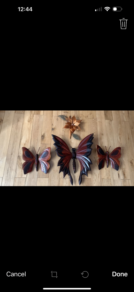 Wooden butterflies and flower