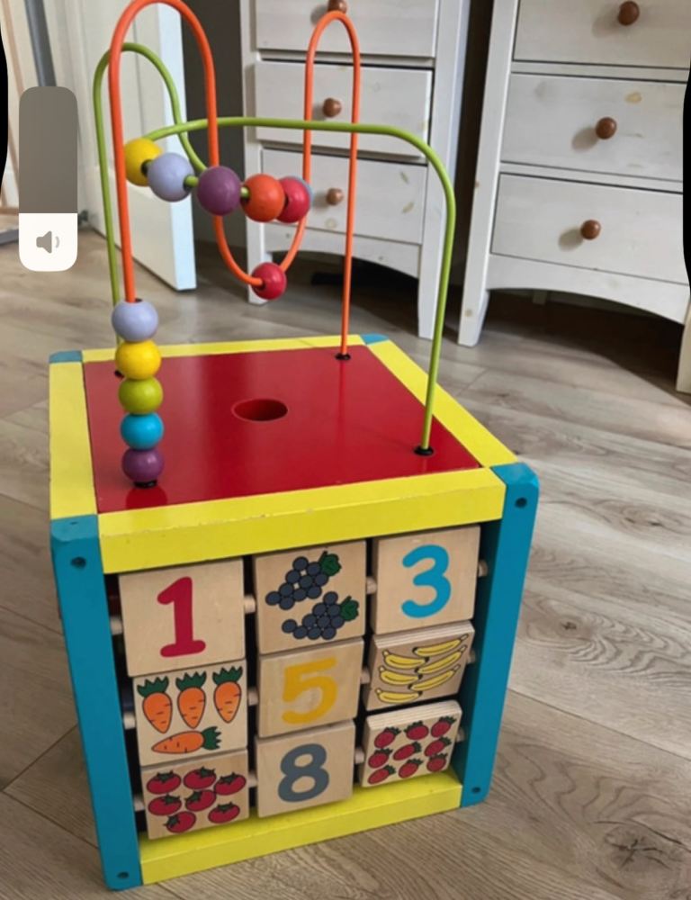 image for Motor skills wooden cube toy play centre educational toy