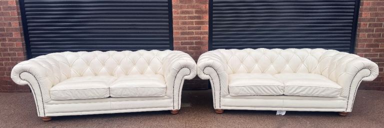 Sofology white leather sofas RRP £4k