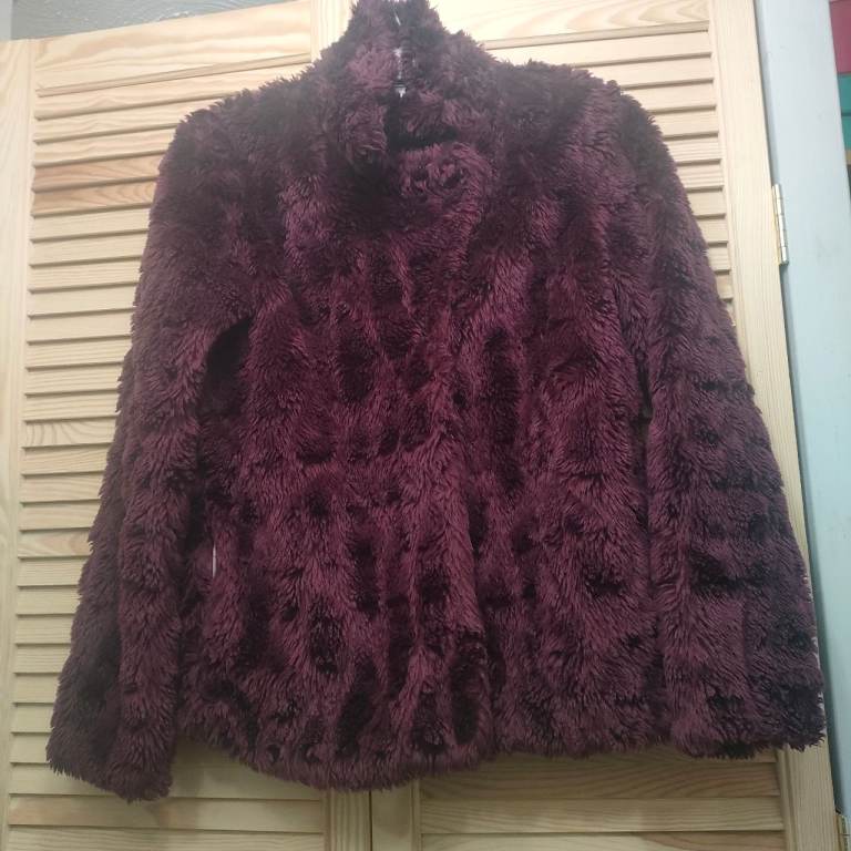 Teddy Jacket Coat Fluffy Purple Kids Size 12-13yrs