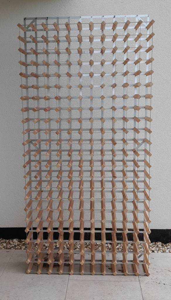 Two Traditional Wood and Metal Wine Racks for over 520 Bottles.