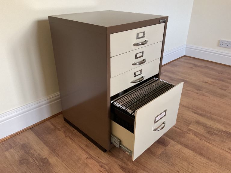 Compact Bisley Combination Filing Cabinet, 3 Drawers Plus Base Suspension File Drawer
