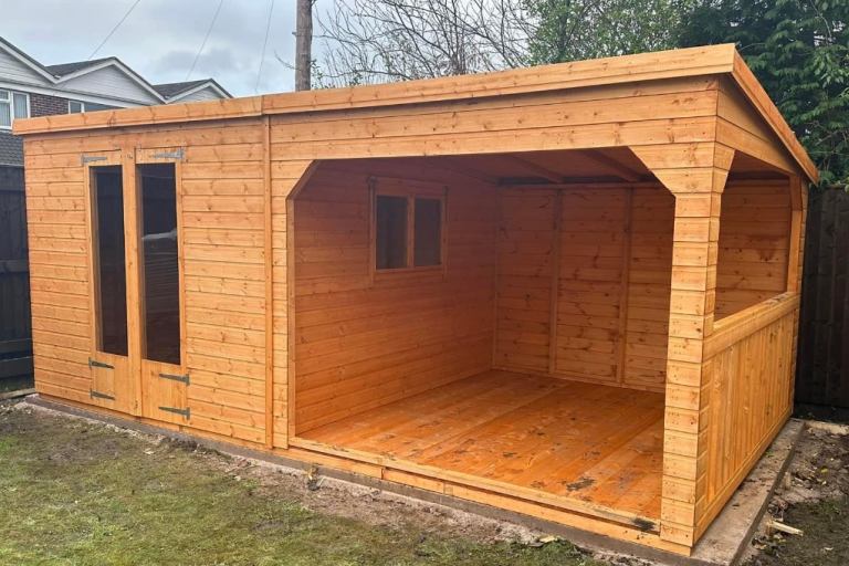 ☀️ 18x10 shed-hot tub partition combination