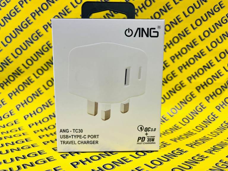 ANG Mains UK Fast Plug PD 35W Suitable for charging Samsung, iphone, ipad, tablet, Macbook
