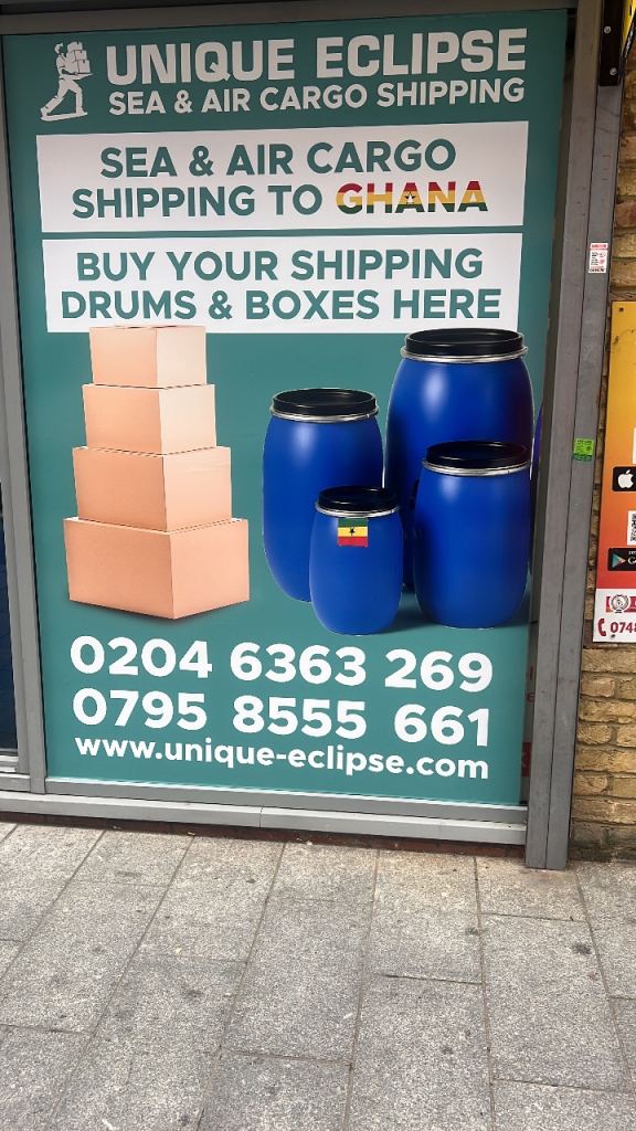 Blue Shipping Drums and Barrels  and boxes