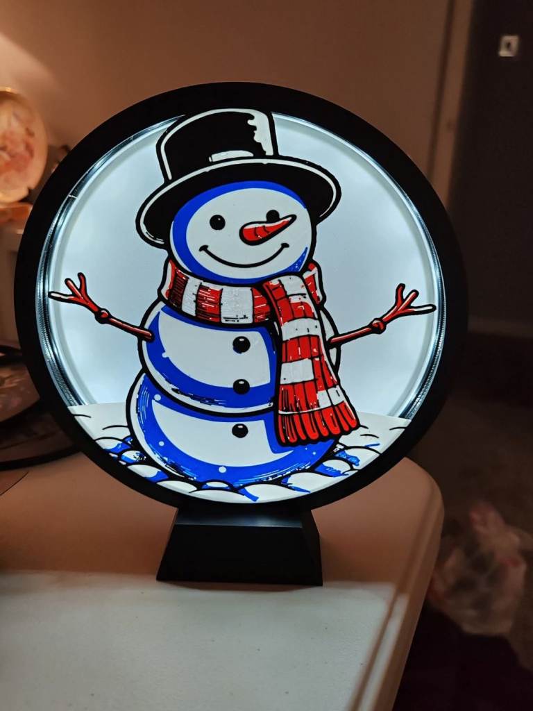 Snowman Christmas Light 3D Printed 