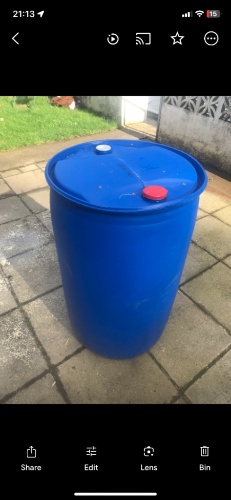 Large Blue Plastic Drum / Barrel – Good Condition
